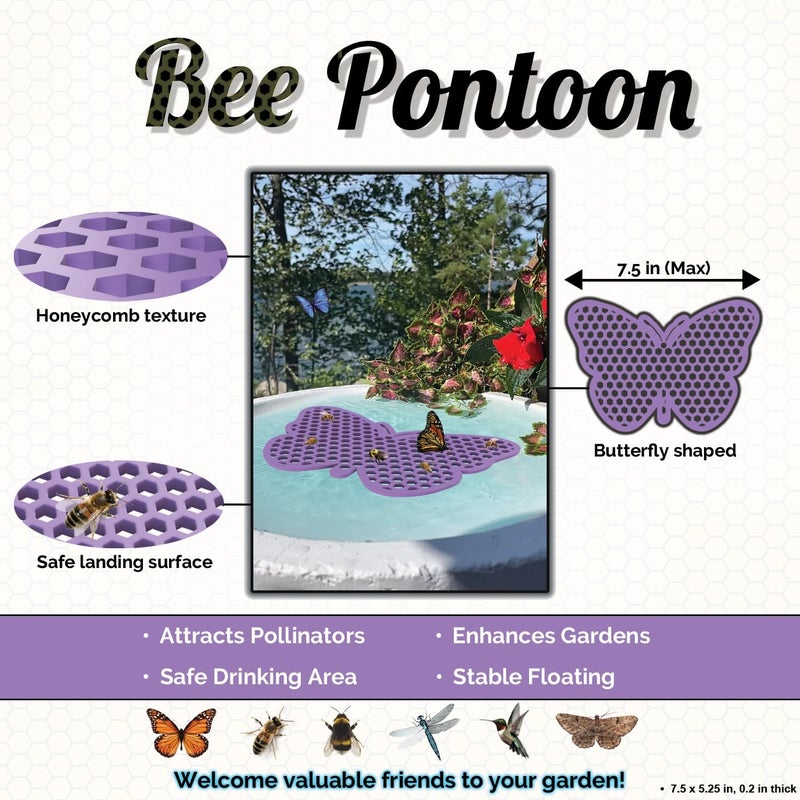 BEE PONTOON Bee Watering Station, Butterfly Watering Station, Garden Decor - Butterfly - Purple - 1 Pc - Image 3